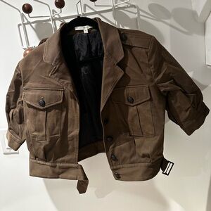 Veronica Beard Men's Dark Brown Military Jacket